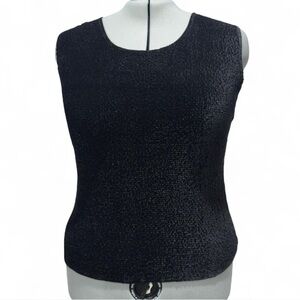 Y2K Crinkle Tank Velvet Feel Black Textured Top, Plus Size Grunge Whimsygoth